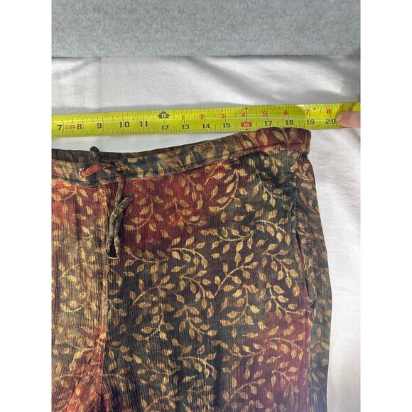 VTG Lost River Women’s sz M Top & Pant Set Leaf Print BOHO Beach Hippie Tie Dye - Picture 8 of 13